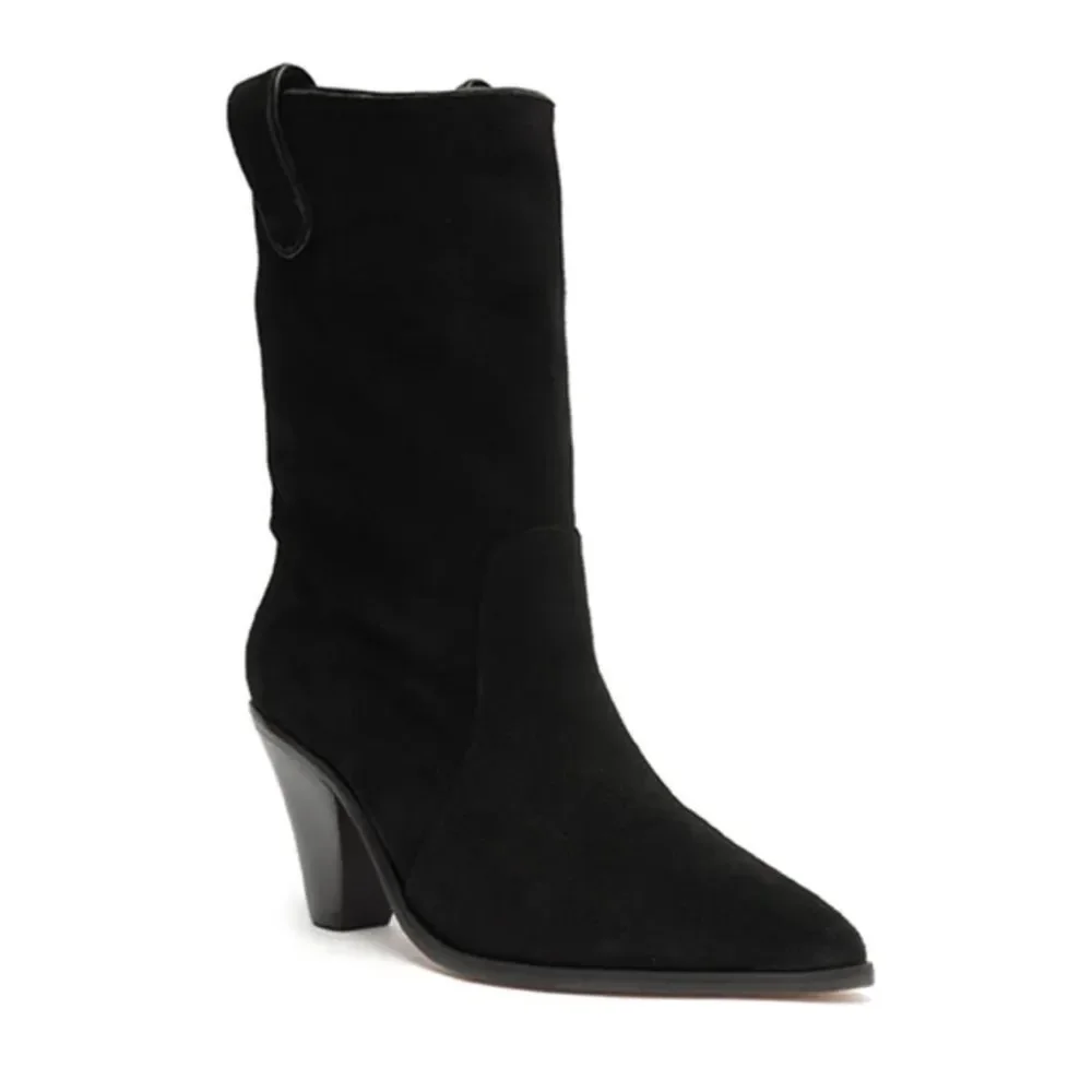 Schutz Mackie Women's Black Suede Ankle Boots size 10 - Picture 2 of 5